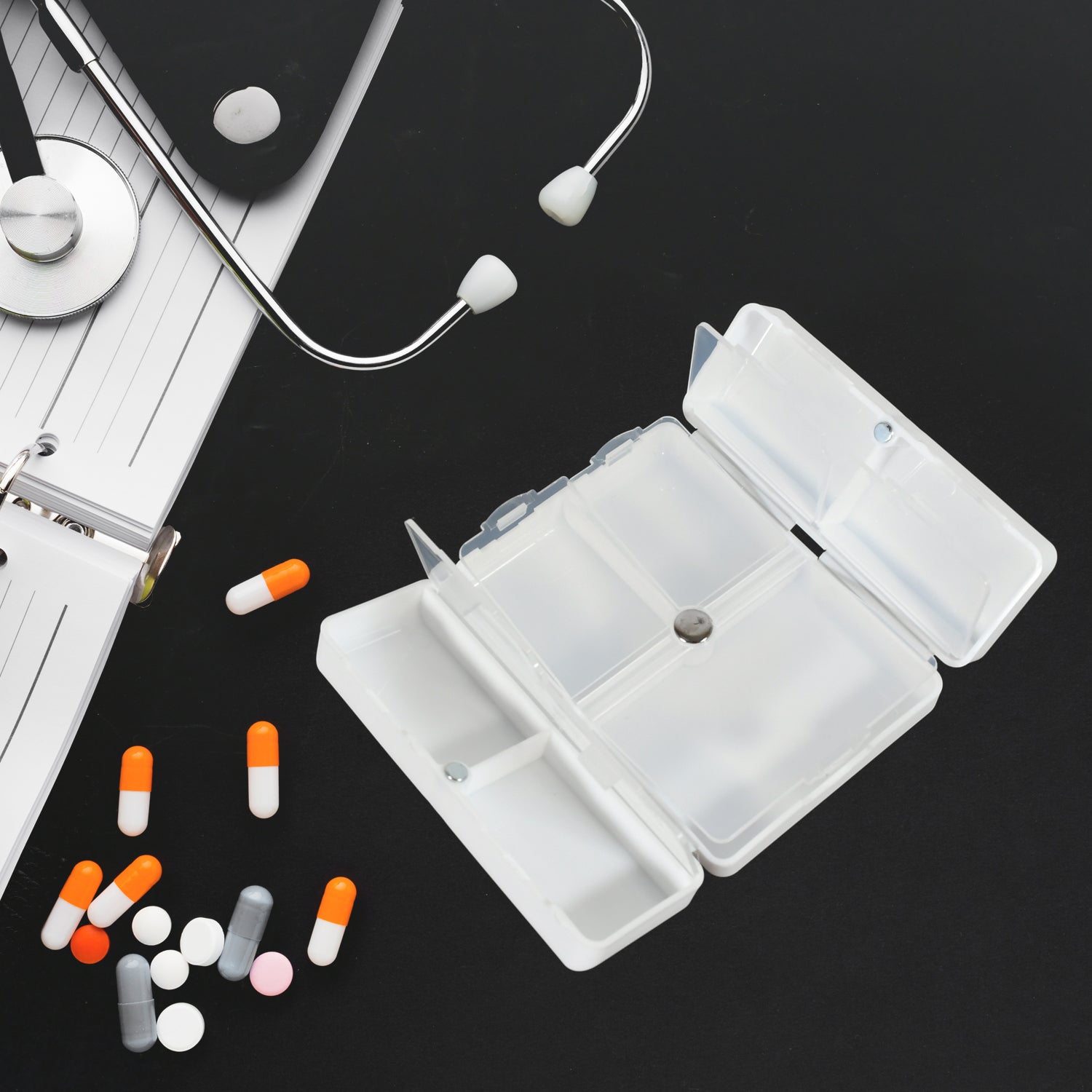 12733 Magnetic Pill Organizer, 7 Compartments Portable Pill Case Travel Pill Organizer, Folding Design Pill Box for Purse Pocket to Hold Vitamins, Cod Liver Oil, Supplements, Medicine Box (1 Pc) 12733 Magnetic Pill Organizer, 7 Compartments Portable Pill Case Travel Pill Organizer, Folding Design Pill Box for Purse Pocket to Hold Vitamins, Cod Liver Oil, Supplements, Medicine Box (1 Pc)